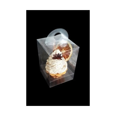Πλαστική Θήκη για Cupcake με Εσωτερική Βάση
