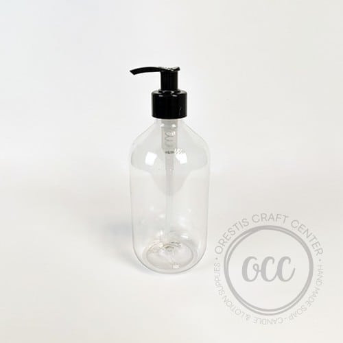 PET Bottle 500 ml with black pump