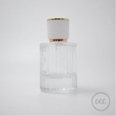 Glass perfume bottle with golden detail 50 ml