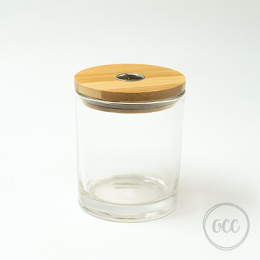 Glass jar for reed diffuser with bamboo lid