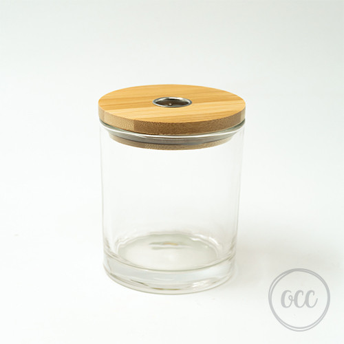 Glass jar for reed diffuser with bamboo lid