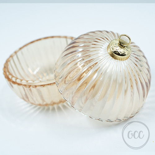 Elegant clear/gold candy jar with lid
